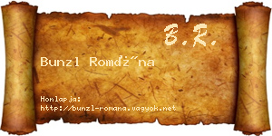 Bunzl Romána névjegykártya